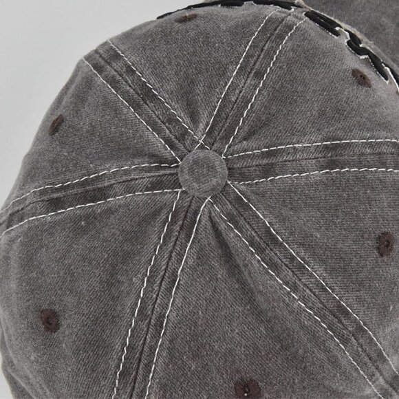 Gray American Distressed Baseball Cap, 1776‎ American Flag USA, Men's Women - Picture 4 of 5